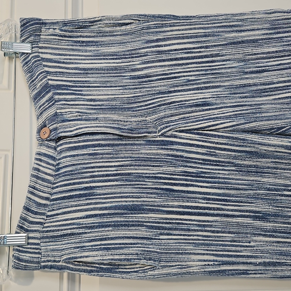 Free People Blue And White Striped Pants, Size 6